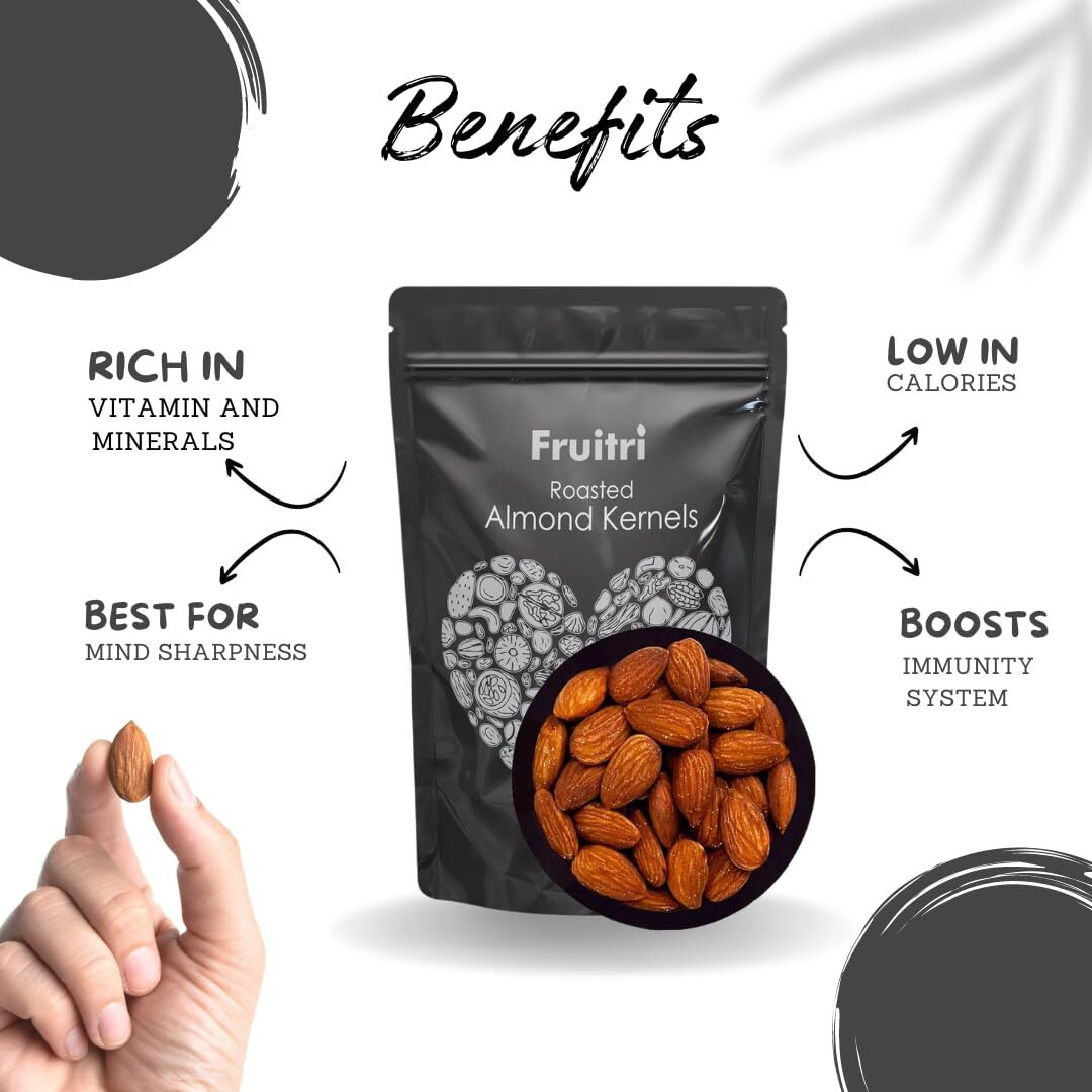 Fruitri Roasted & Salted California Almonds, Tasty and Delicious 100% Pure Badam Giri (250)