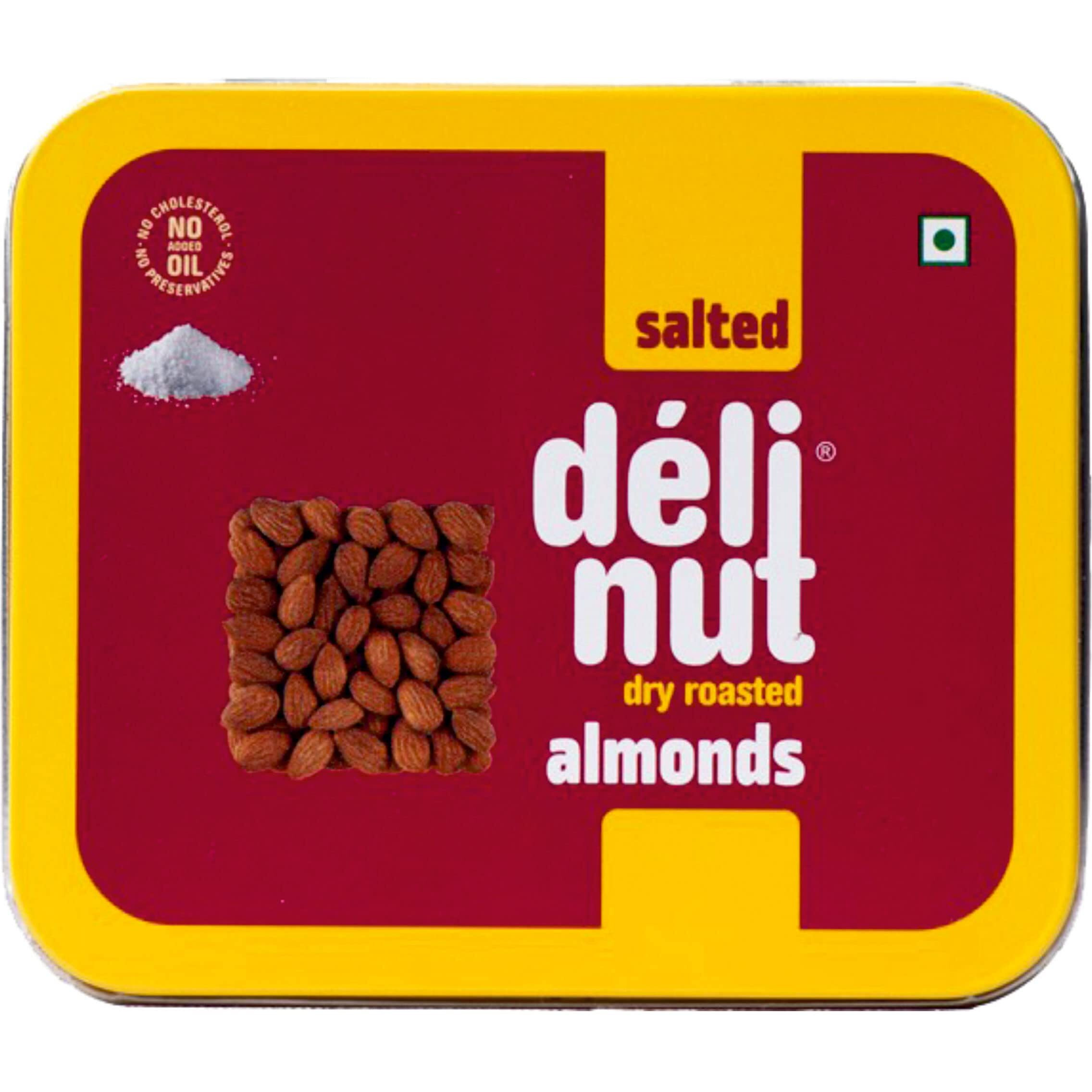 Delinut Dry Roasted Almonds | Salted 50gm