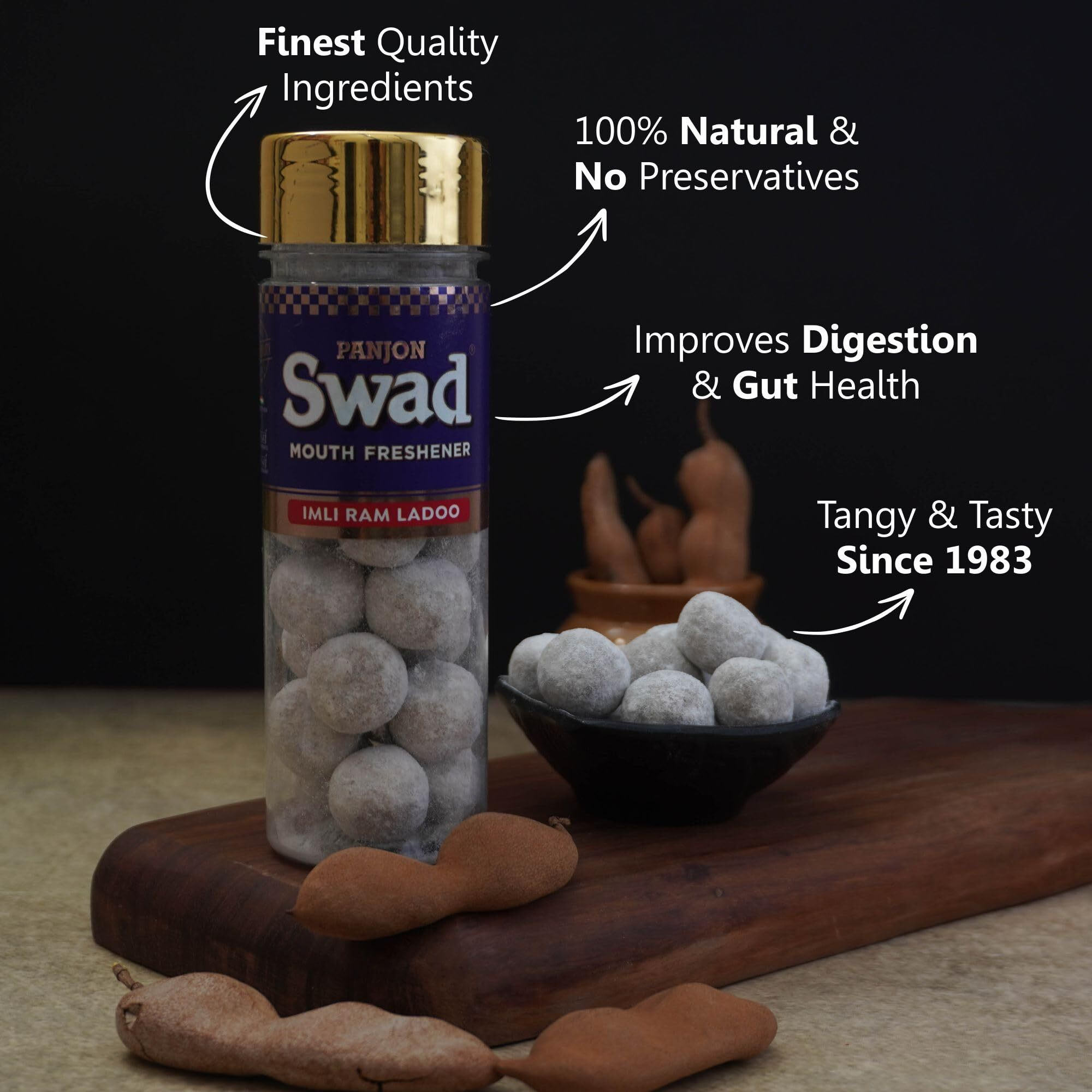 Panjon Swad Imli Ram Laddoo Mukhwas (Pack Of 2 X 130 Grams) | Digestive Mouth Freshener | Hygienically Packed Traditional Pachak | Tasty Mouthfresheners | After-Meal Snack | Dry Mukhwas.