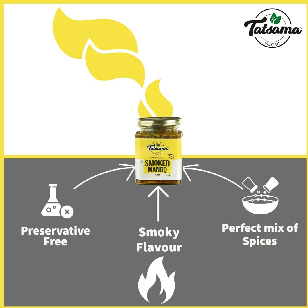 Tatsama | Smoked Mango Pickle | 200gm | Homemade | Preservatives Free | 100% Natural Ingredients