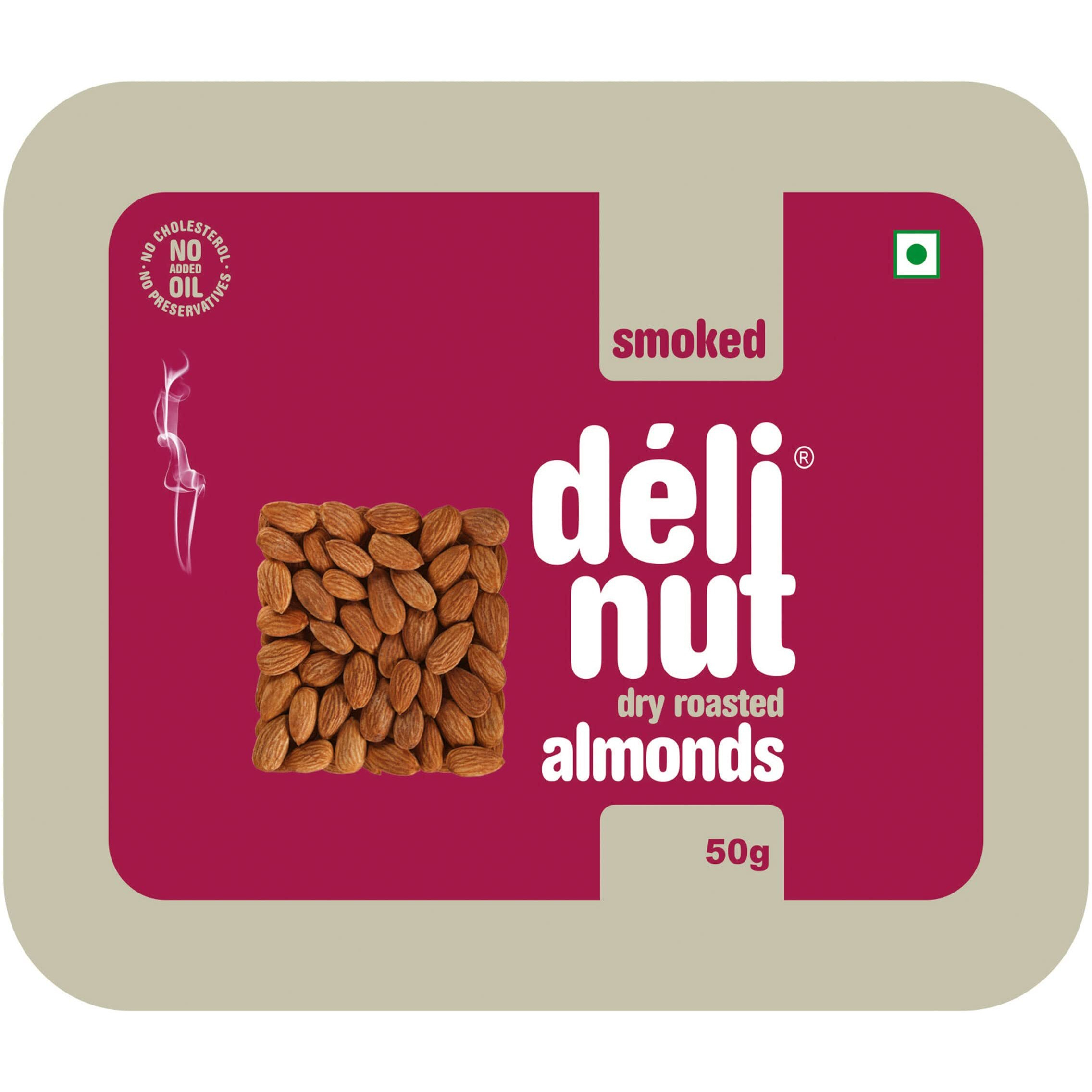 Delinut Dry Roasted Almonds | Smoked 50gm