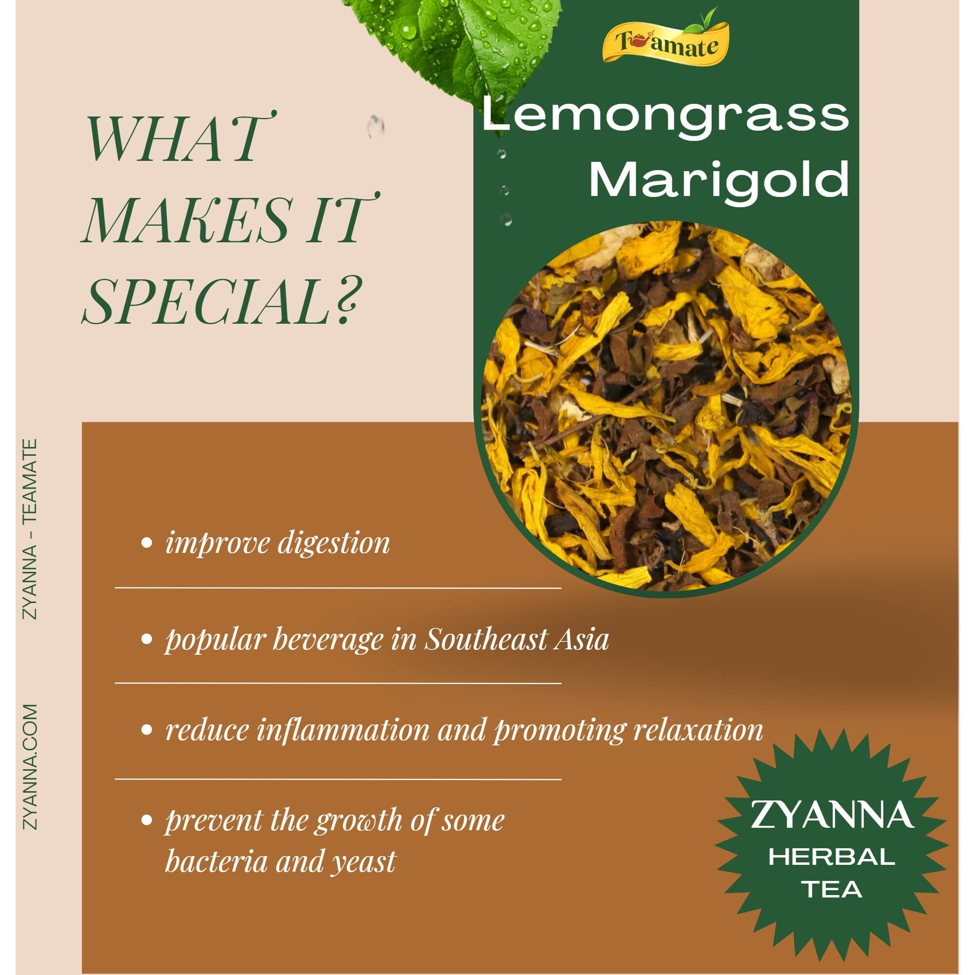 Zyanna Premium Tea (Lemongrass Marigold, 100 gm)