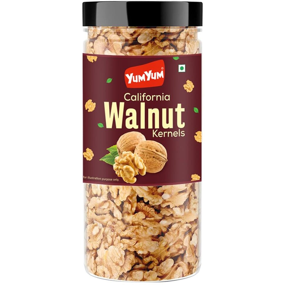 YUM YUM 100% Natural California Walnut Kernels 250g Value Pack | Premium Akrot Giri | High in Protein & Iron | Low Calorie Nut| Trans Fat & Cholesterol Free