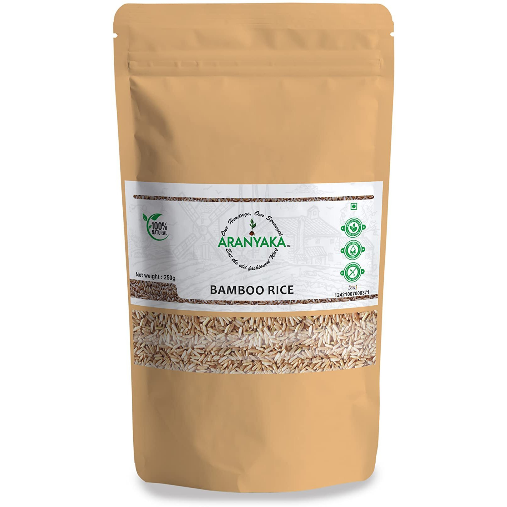 Aranyaka Kerala Wayanad Forest Wild Bamboo Rice (250g) [From the forests of Kerala] | Small Grain, Raw|