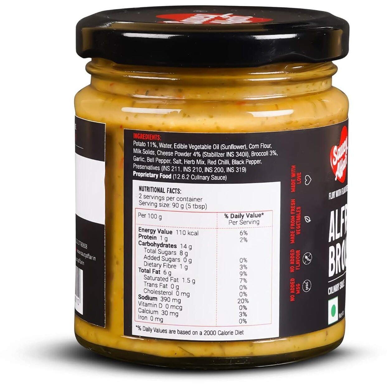 Saucy Affair Alfredo Pasta Sauce | Pizza Sauce | Pasta Sauce | Pasta Sauce In Fresh | Sauces And Spreads | Pizza Pasta Sauce Ready To Eat- 180 Gram