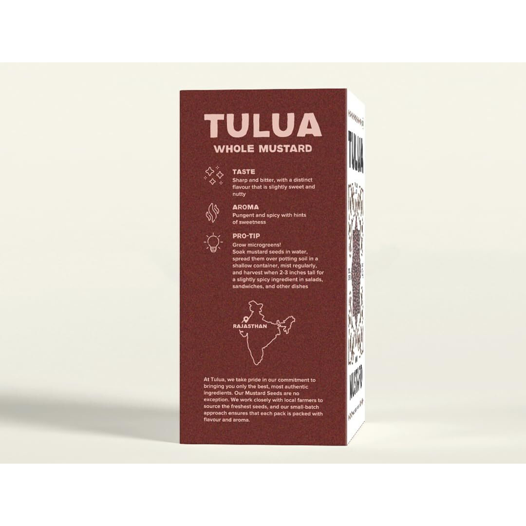 Tulua Black Mustard Seed (Rai Seeds) - 100gm Each Pack of 3 | Natural Mohri | Organic Indian Whole Spices | Handpicked and Carefully Packed | Pure and Fresh