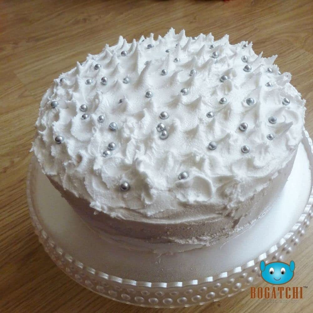 BOGATCHI Whipping cream for cake, Whipping Cream Powder, Premium Whipping cream Powder, Rich Whipping cream, Whipped Cream 50g |FREE One Extra Whipping Cream Powder(50g)+ Silver Balls (20g)