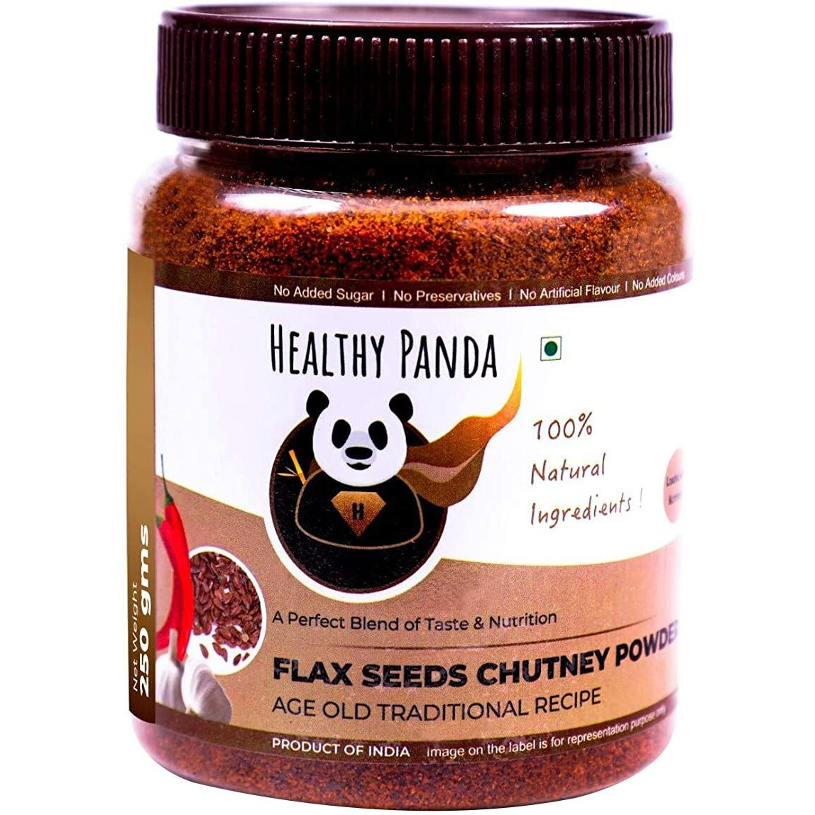 HEALTHY PANDA FLA x Seed Chutney Powder Jawas Chutney, Agasi Chatni, Alsi Chatani Powder, Aali Vithai Idli Podi - 125 Gram, Pack of 2 (250 Grams)