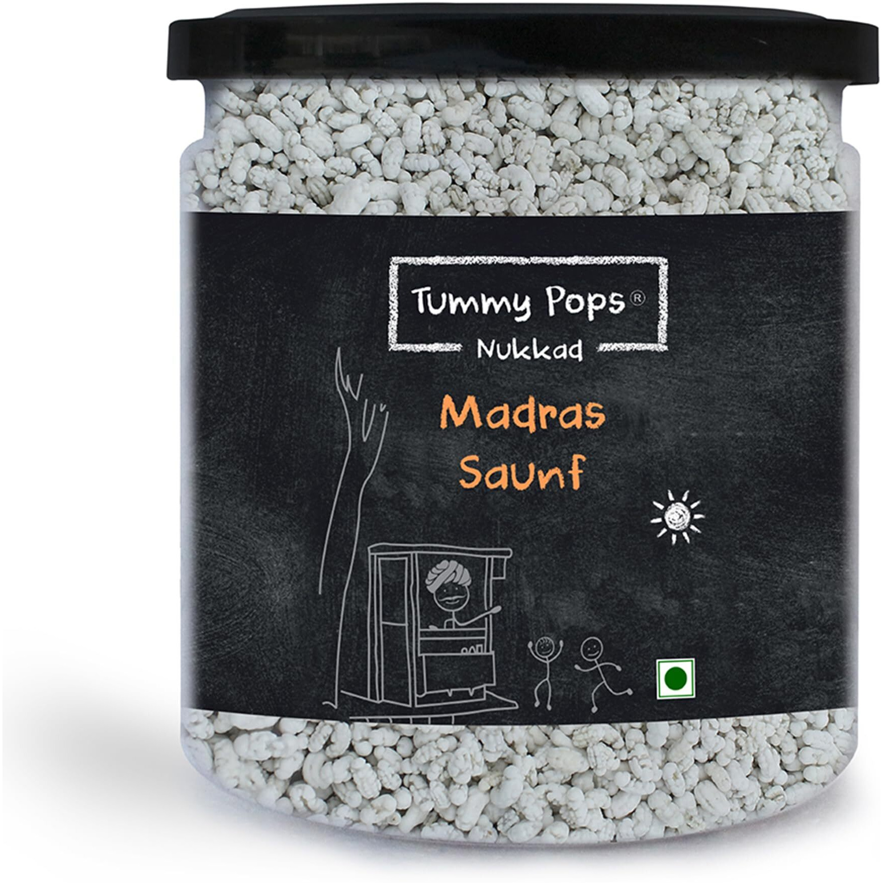 Tummy Pops | Madras Saunf Mix - 350gm Jar | After Meal Digestives Mukhwas, Handmade & Sun-Dried Sweet Saunf Mouth Fresheners, Madrasi Saunf | Hygienically Prepared & Packed