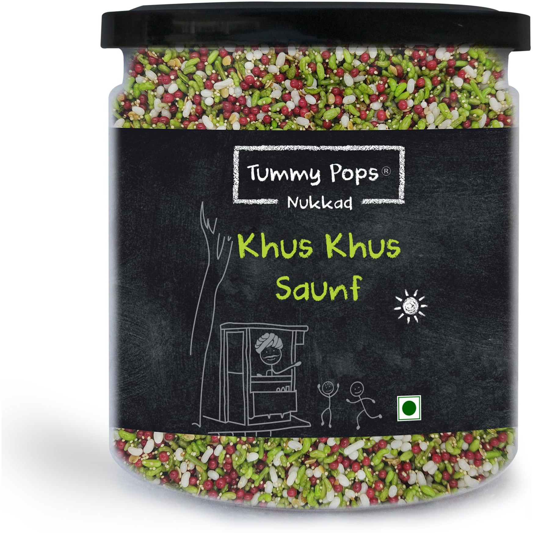 Tummy Pops | Khus Khus Saunf - 350gm Jar | After Meal Digestives Mukhwas Mouth Fresheners, Handmade & Sun-Dried | Sweet Fennel Seeds Saunf Mouth Fresheners | Hygienically Prepared & Packed
