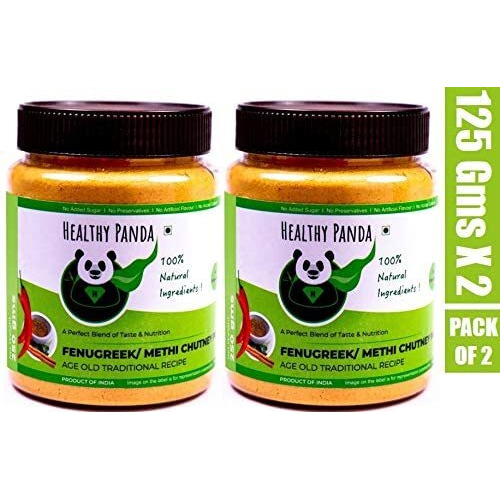 HEALTHY PANDA Fenugreek Chutney Powder Methi Chutney, Metkut Chatni, Molaga Podi, Idly Dosa Chatani, Podi Chutni - 125 Gram, Pack of 2 (250 Grams)