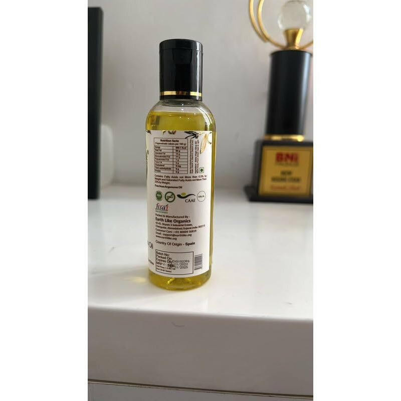 EARTH LIKE Extra Virgin Olive Oil (100 ml) Imported Premium Cold Pressed & Raw Edible Cooking Oil | Ideal for Skin & Hair Care, Baby Massage and Everday Healthy Cooking