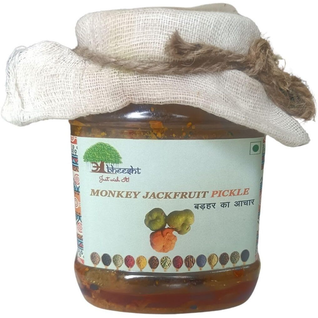 Abheesht Monkey Jackfruit Pickle 400g | Homemade Traditional Achar Artocarpus Lacucha | Badhal ka Achar | No Preservatives | Traditional Recipe from Bihar Pickles in Mustard Oil