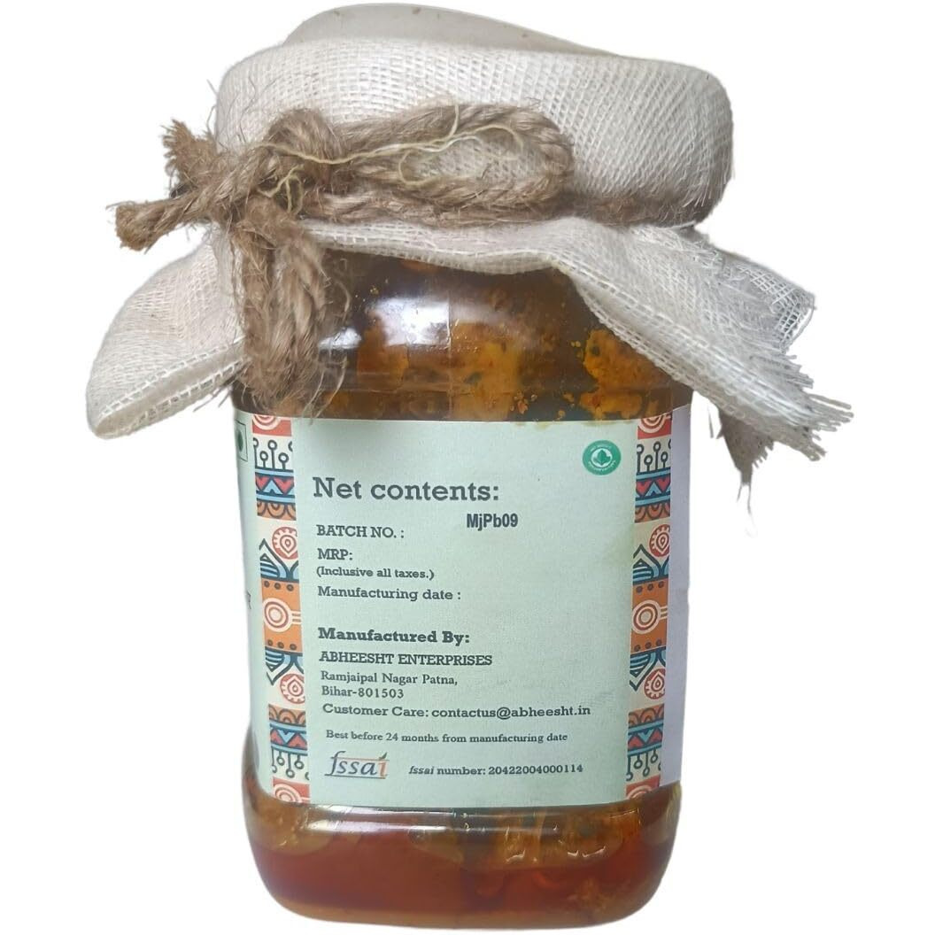 Abheesht Monkey Jackfruit Pickle 400g | Homemade Traditional Achar Artocarpus Lacucha | Badhal ka Achar | No Preservatives | Traditional Recipe from Bihar Pickles in Mustard Oil