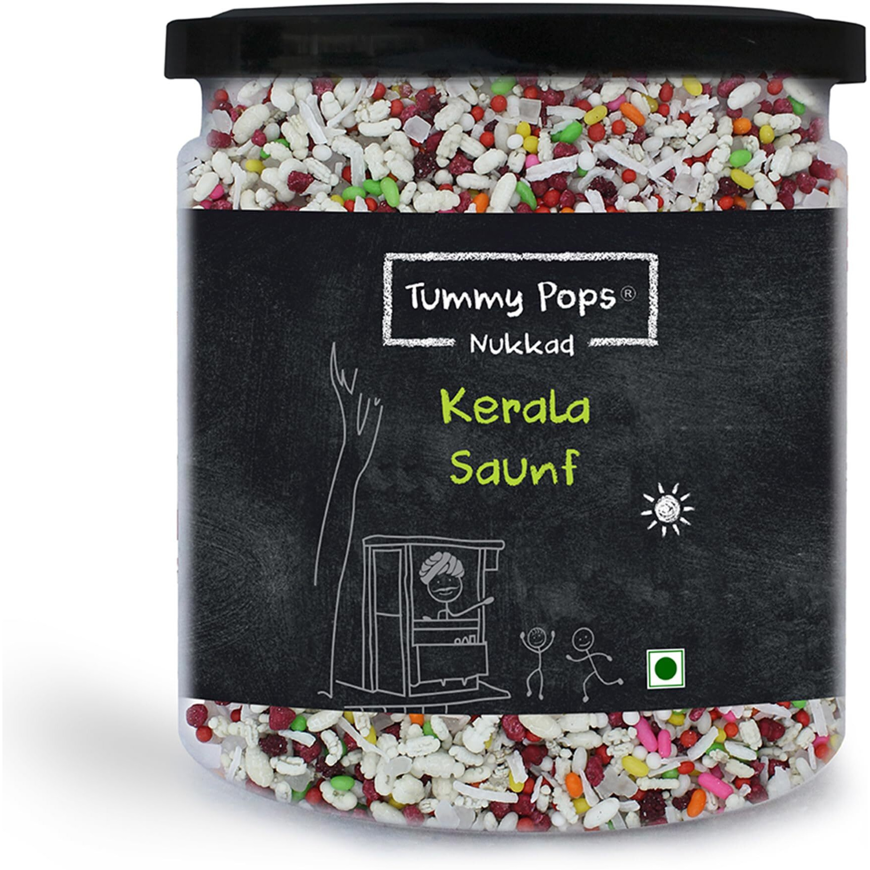 Tummy Pops | Kerala Saunf Mix - 350gm Jar | After Meal Digestives Mukhwas Mouth Fresheners, Fennel Seeds Saunf Mouth Fresheners | Hygienically Prepared & Packed