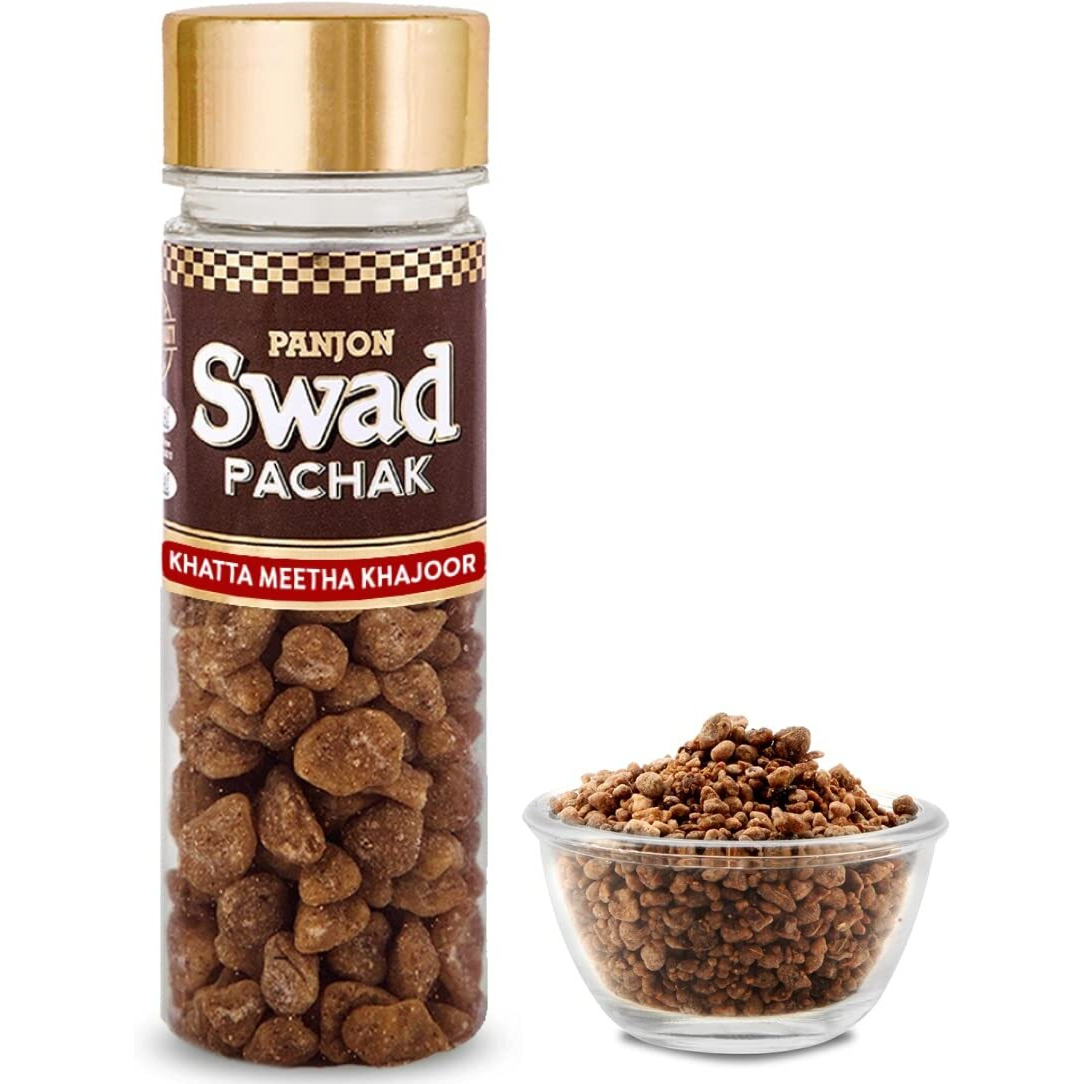Panjon Swad Khatta Meetha Khajoor Mukhwas (Pack Of 1 X 130 Grams) | Digestive Mouth Freshener | Hygienically Packed Traditional Pachak | Tasty Mouthfresheners | After-Meal Snack | Dry Mukhwas.