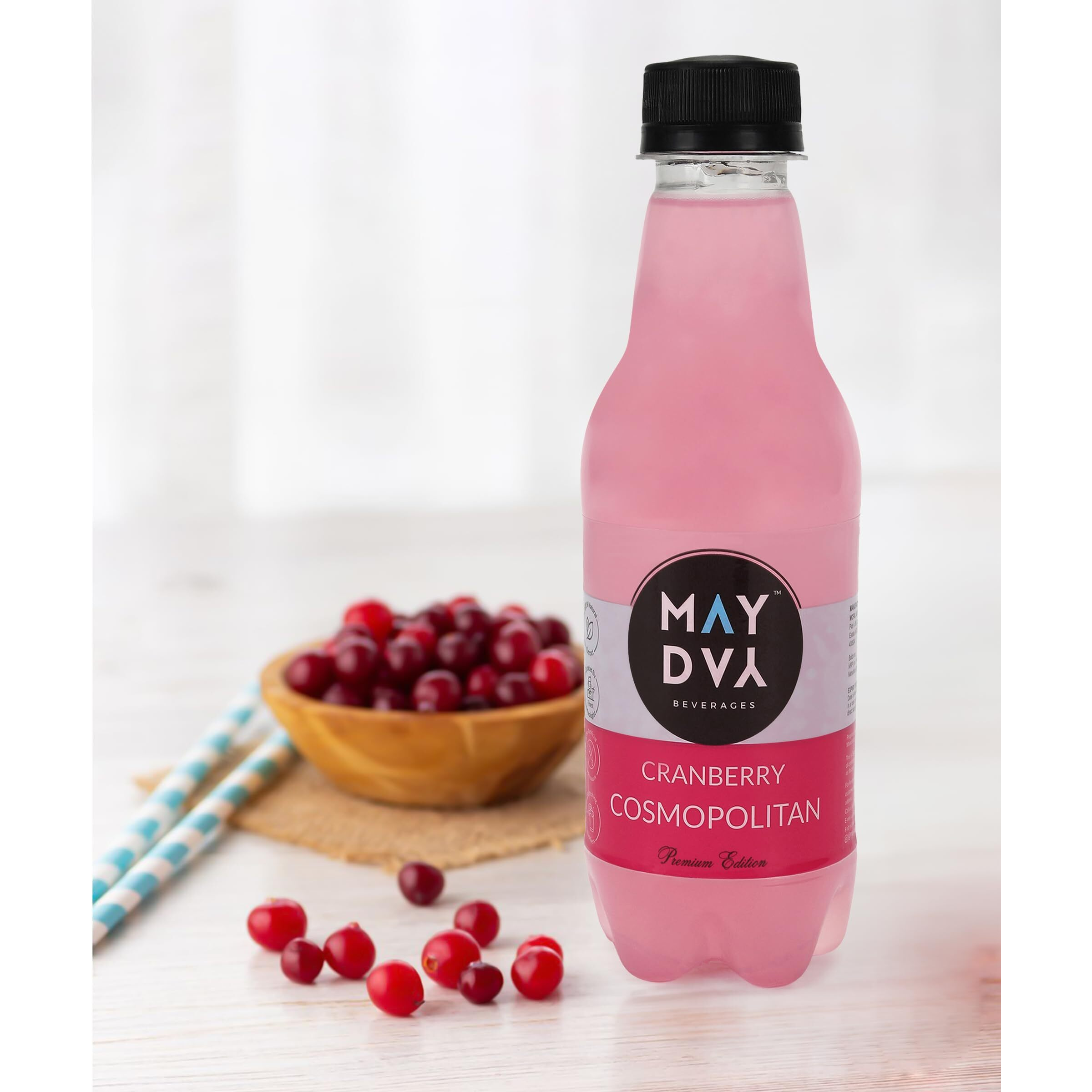 May Day COSMOPOLITAN | Ready to Drink Mocktail | Premium Sparkling Cocktail Mixer | 100% Natural, No Artificial Flavour | Real Fruits & Herbs with Goodness of Superfoods | Pack of 3 X 250 ml