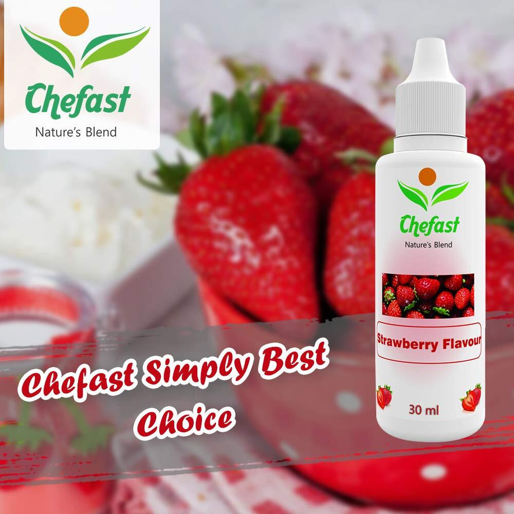 Chefast StrawBerry Flavour Baking Essence For Cake, Ice-Cream, Chocolates, Milkshakes- 30ML ( Use 2-3 Drops Essence For 250 Grm Cake)