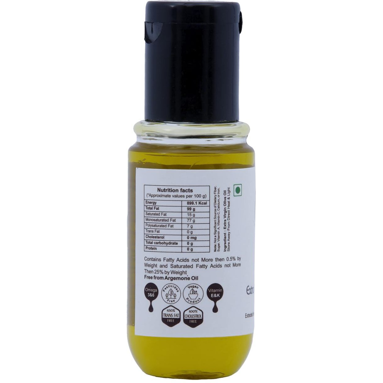 EARTH LIKE Extra Virgin Olive Oil (30 ml) Imported Premium Cold Pressed & Raw Edible Cooking Oil | Ideal for Skin & Hair Care, Baby Massage and Everday Healthy Cooking