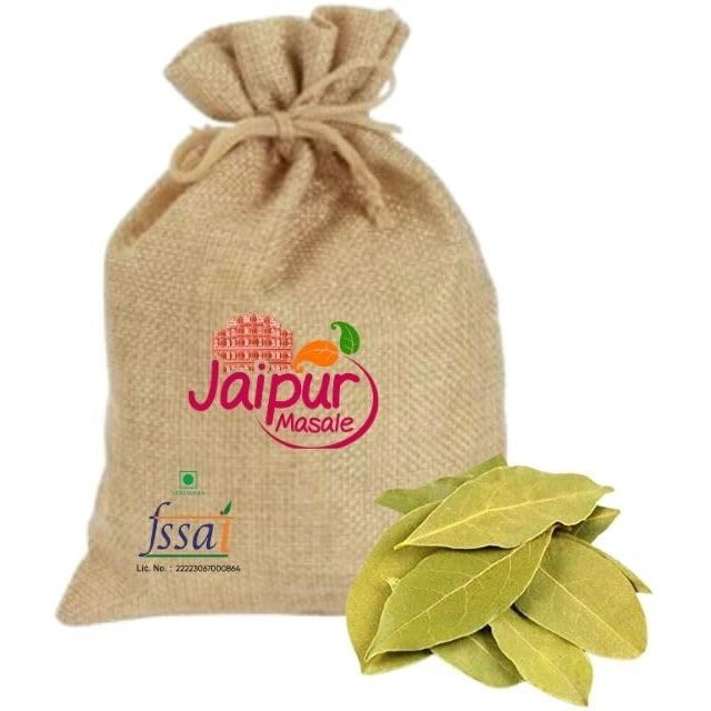 SHAAN-E JAIPUR Natural Bay Leaves | Organic Tejpan Patta | Bay Leaf Dry Leaves | Organic Indian Whole Spices | Tez patta | Fresh Bay Leaf - 100 gm with jute Bag