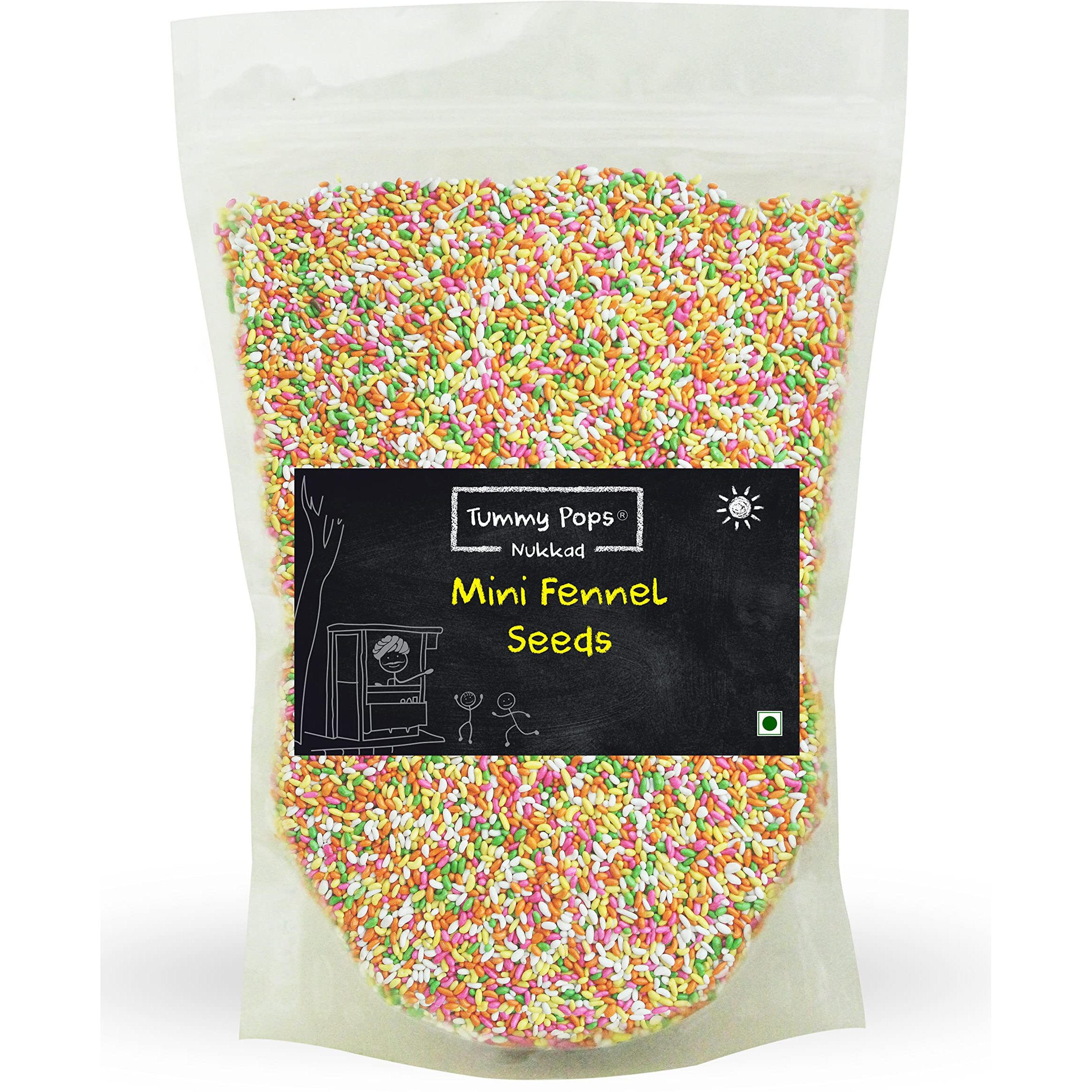 Tummy Pops | Mini Fennel Candy Saunf - 950gm Jar | After Meal Digestives Mukhwas Mouth Fresheners, Handmade & Sun-dried Saunf Mouth Fresheners | Hygienically Prepared & Packed