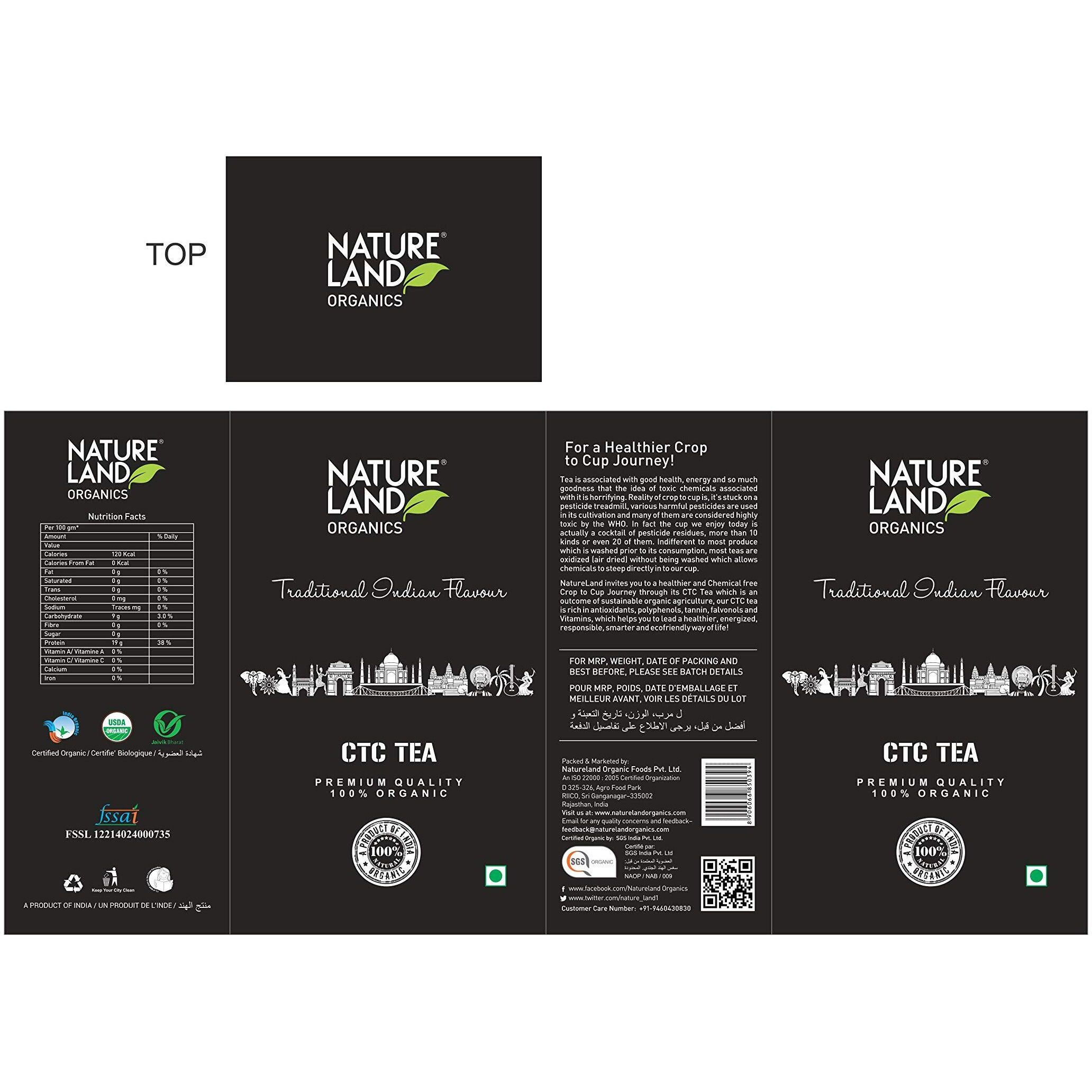 Natureland Organics CTC Tea 250 Gm, 100% Organic Strong Black Tea (Pack of 3)