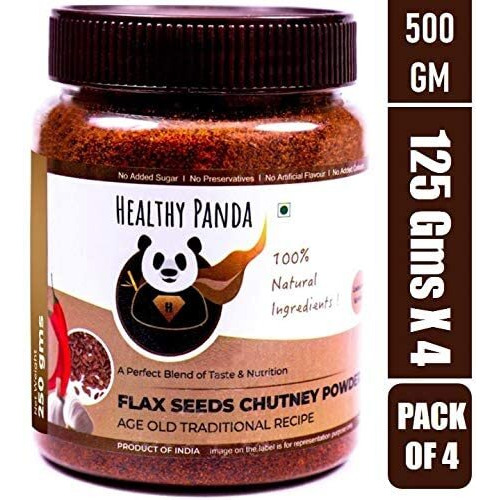 HEALTHY PANDA FLA x Seed Chutney Powder Jawas Chutney, Agasi Chatni, Alsi Chatani Powder, Aali Vithai Idli Podi - 125 Gram, Pack of 4 (500 Grams)