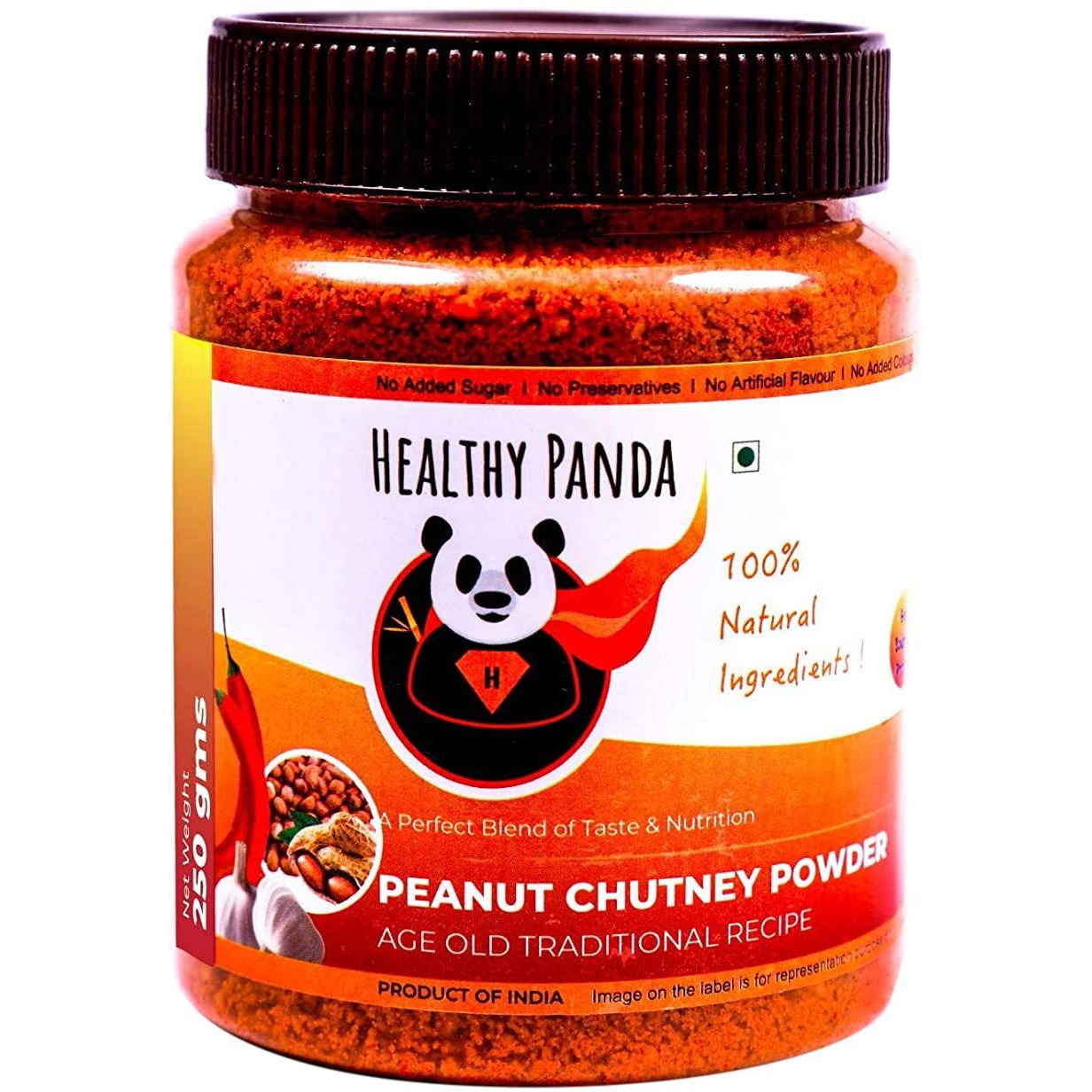 HEALTHY PANDA Peanut Garlic Chutney Powder / Groundnut Chutni Powder Also Famously Known As Shenga Chatni - 250 Gram, Pack of 2 (500 Grams)