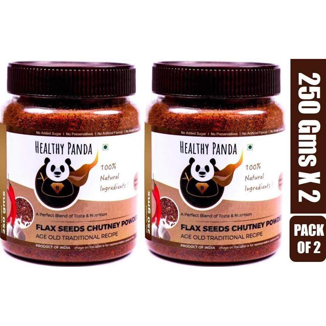 HEALTHY PANDA FLA x Seed Chutney Powder Jawas Chutney, Agasi Chatni, Alsi Chatani Powder, Aali Vithai Idli Podi - 250 Gram, Pack of 2 (500 Grams)