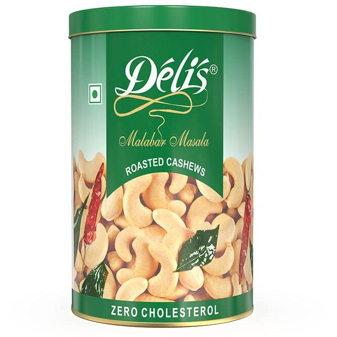 Delinut Dry Roasted Cashews | Plain and Flavoured Cashews (Masala, 400 gm)