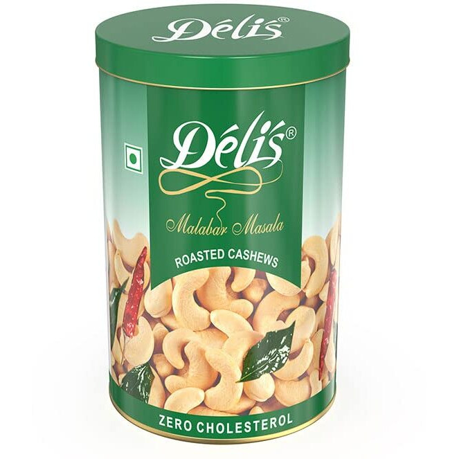 Delinut Dry Roasted Cashews | Plain and Flavoured Cashews (Masala, 400 gm)