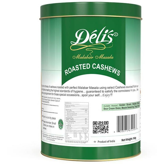 Delinut Dry Roasted Cashews | Plain and Flavoured Cashews (Masala, 150 gm)