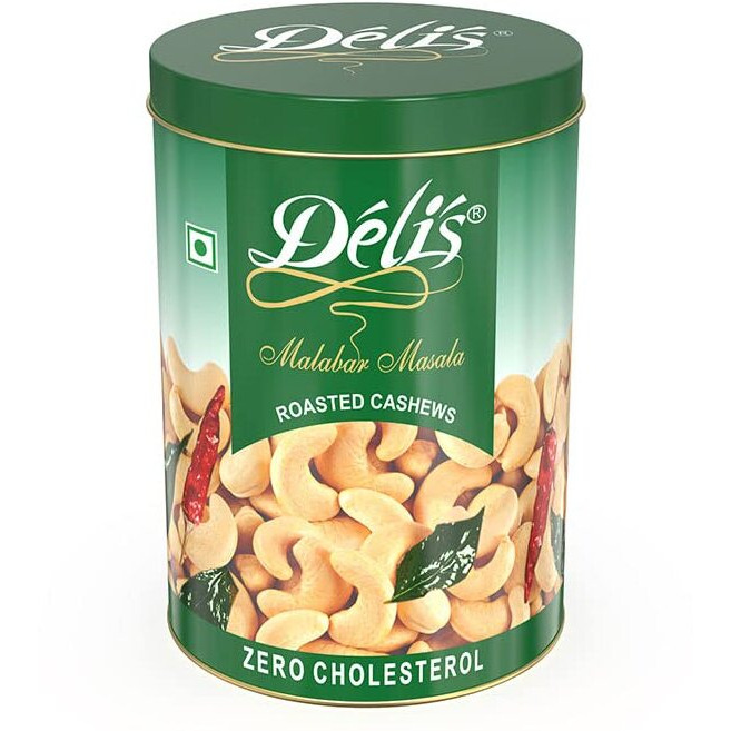 Delinut Dry Roasted Cashews | Plain and Flavoured Cashews (Masala, 150 gm)