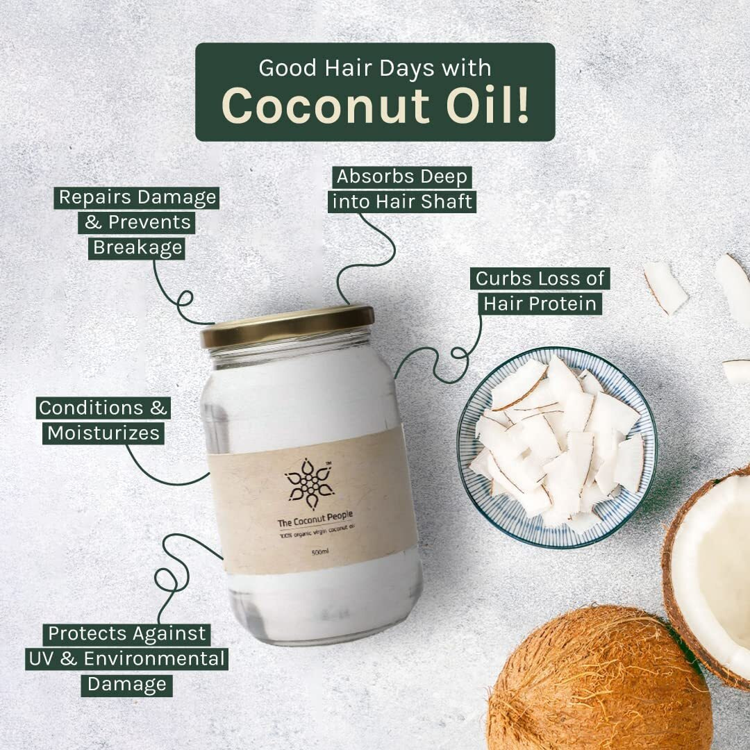 The Coconut People 100% Certified Organic Cold Pressed Virgin Coconut Oil (1 Litre)