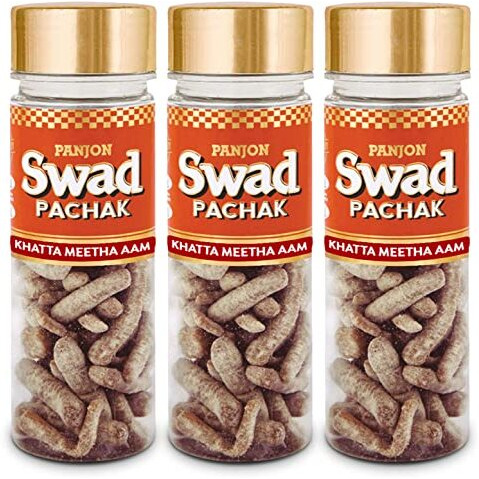 Panjon Swad Khatta Meetha Aam Mukhwas (Pack Of 3 X 130 Grams) | Digestive Mouth Freshener | Hygienically Packed Traditional Pachak | Tasty Mouthfresheners | After-Meal Snack | Dry Mukhwas