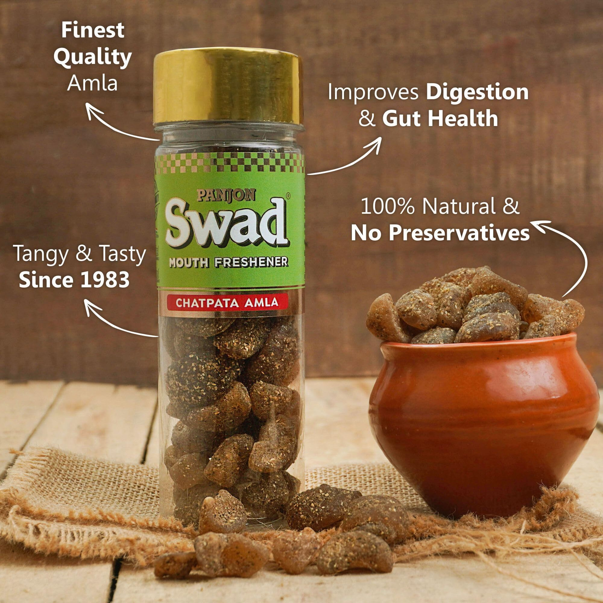 Panjon Swad Chatpata Amla Candy Mukhwas (Pack Of 3 X 115 Grams) | Digestive Mouth Freshener | Hygienically Packed Traditional Pachak | Tasty Mouthfresheners | After-Meal Snack | Dry Mukhwas