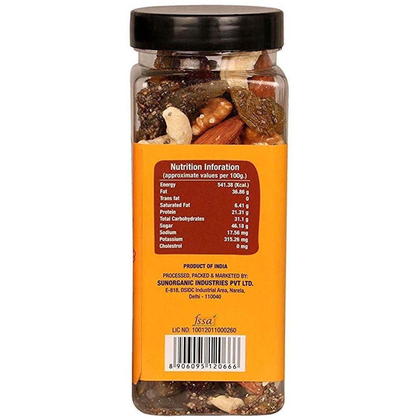 Wonderland Foods Premium Healthy Mix 400g (200gX2) Jar | 10 in 1 Pack Contains Blueberries, Cranberries, Dried Anjeer, Dried Kiwi, Chia Seeds, Pumpkin Seeds, Almonds, Cashews, Raisins, Walnut