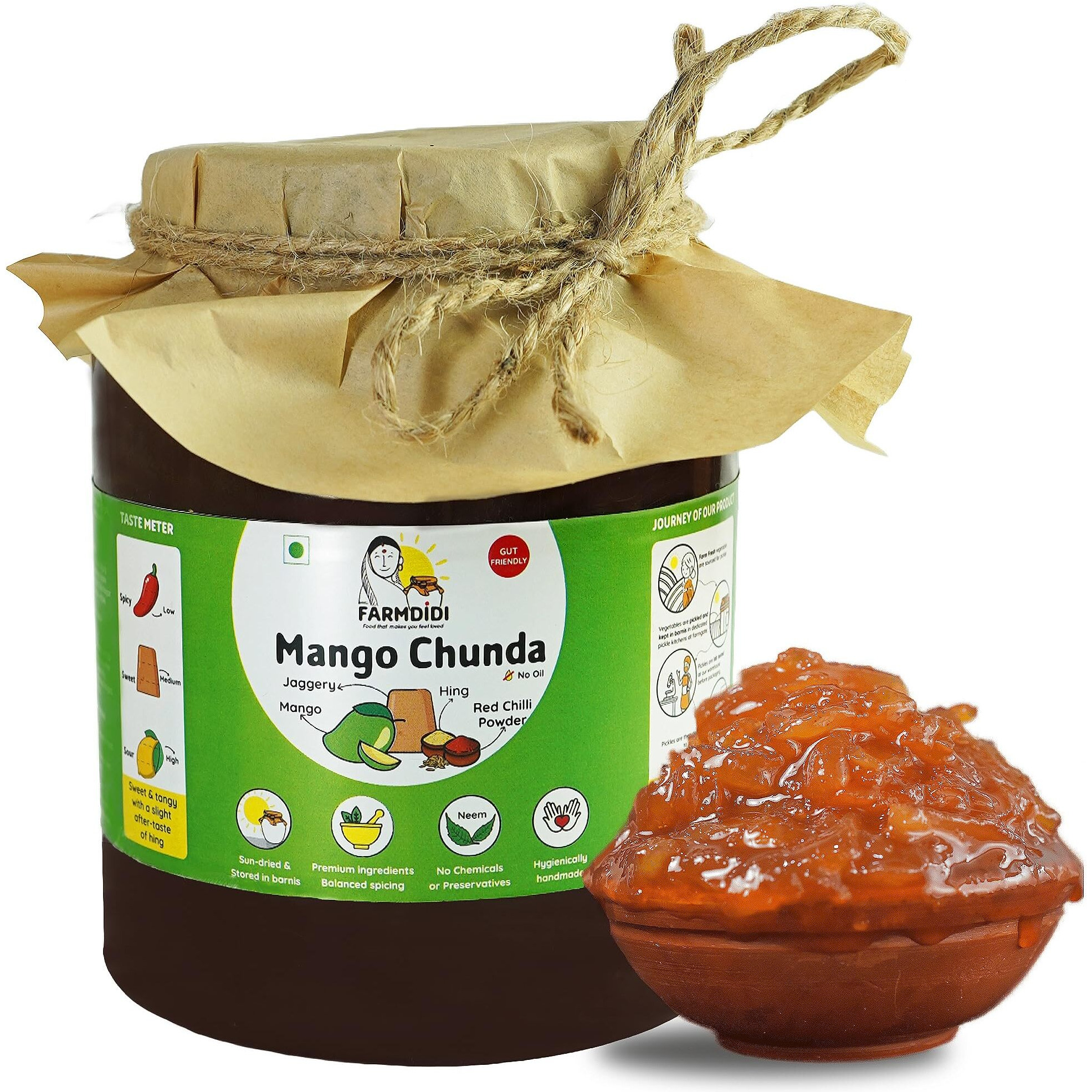 Farm Didi Mango Chunda/Murabba With Jaggery 1Kg |Aam Ka Murabba| Sweet & Tangy| Homemade |Khatta Mitha|Oil Free | No Preservatives| Oragnic