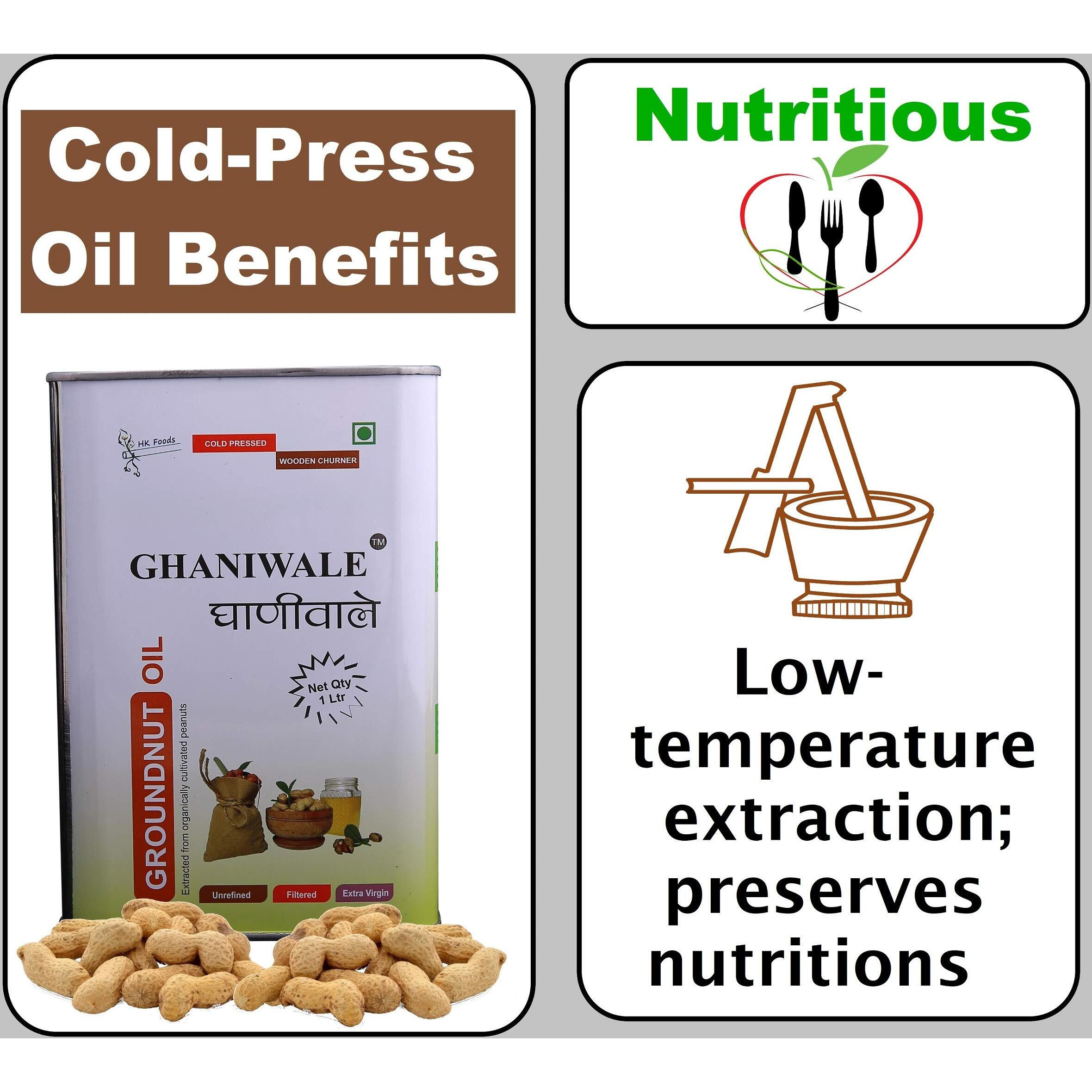 GHANIWALE Cold Press Organic Groundnut Oil (5 Liter)