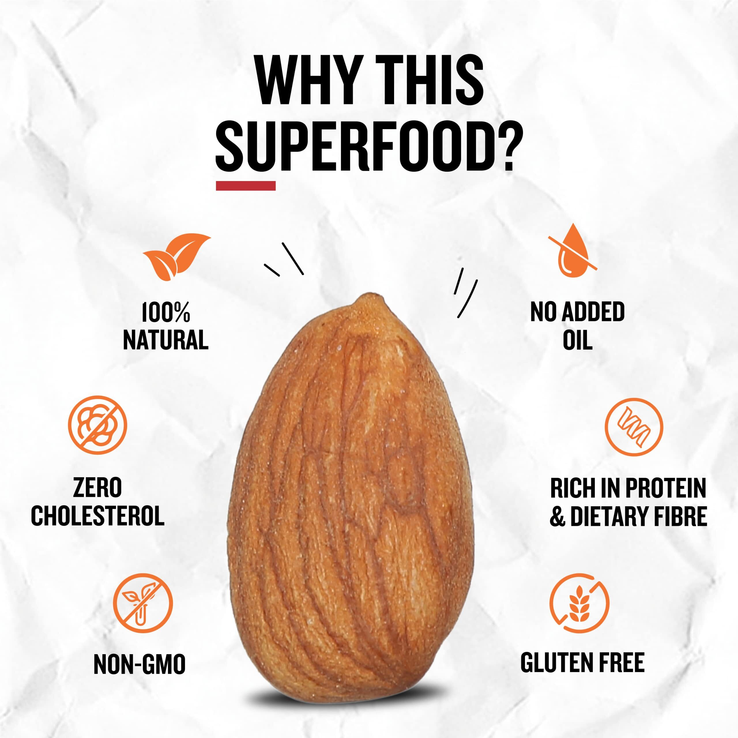 Ariga Food Natural Premium California Almonds | Dry Fruits | Pure Quality Badam Giri 1kg (500g x 2) Jar Pack | Badam - Bold Size Rich in Protein and Increase Stamina | Real Nuts | Whole Natural Badam Dry Fruits