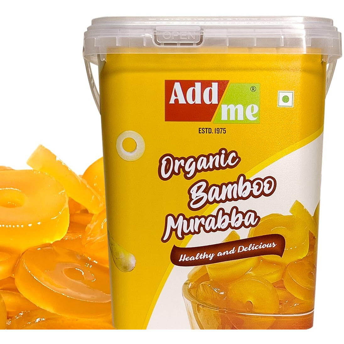 Add me Sweet Dry Bamboo Murabba 750gm (Pack of 2) | Immunity Booster muraba without sugar syrup | bans ka murabba for height growth Bucket Pack.