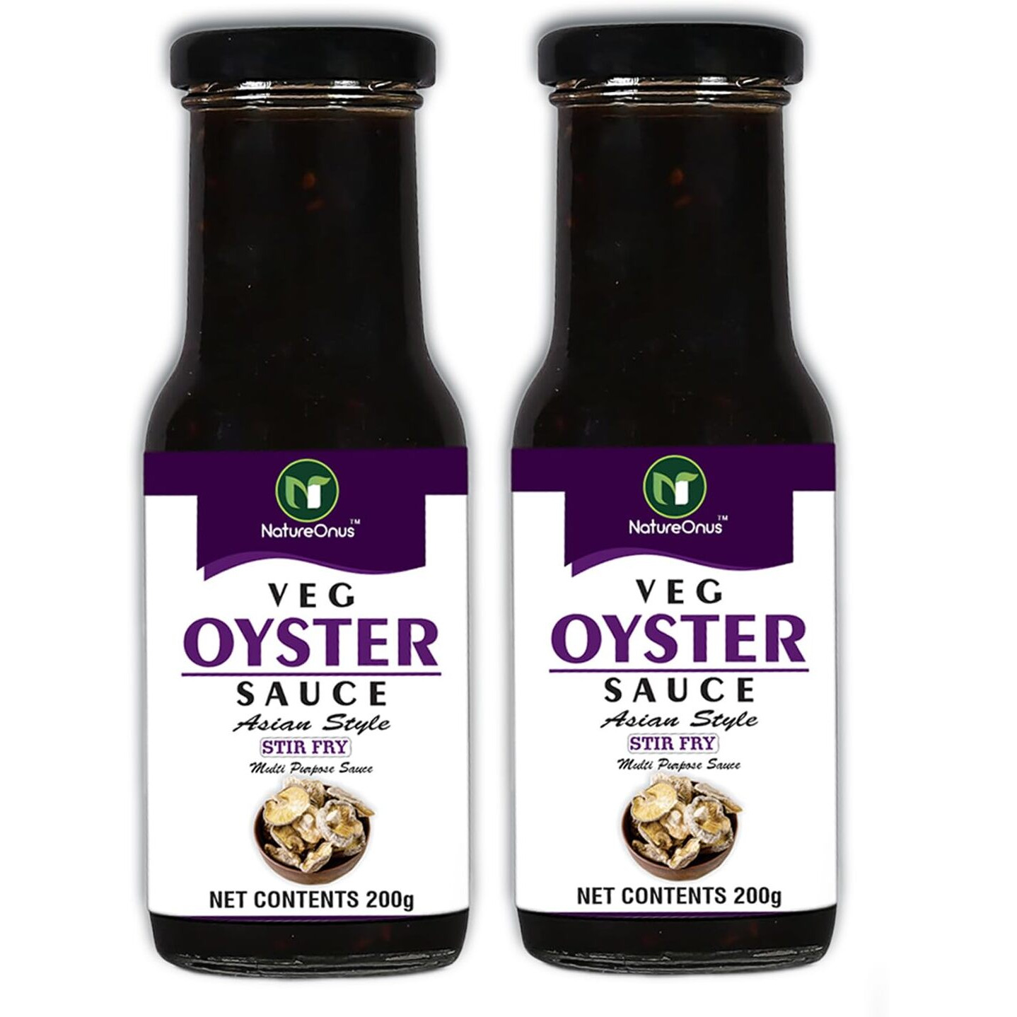 NatureOnus Veg Oyster Sauce 200g- Pack of 2 | Thai Cuisine | Oyster Sauce Stir Fry for Cooking | Get Restaurant Style Taste | Use as Ingredient or Condiment With Meat, Poultry, Vegetables & Noodles