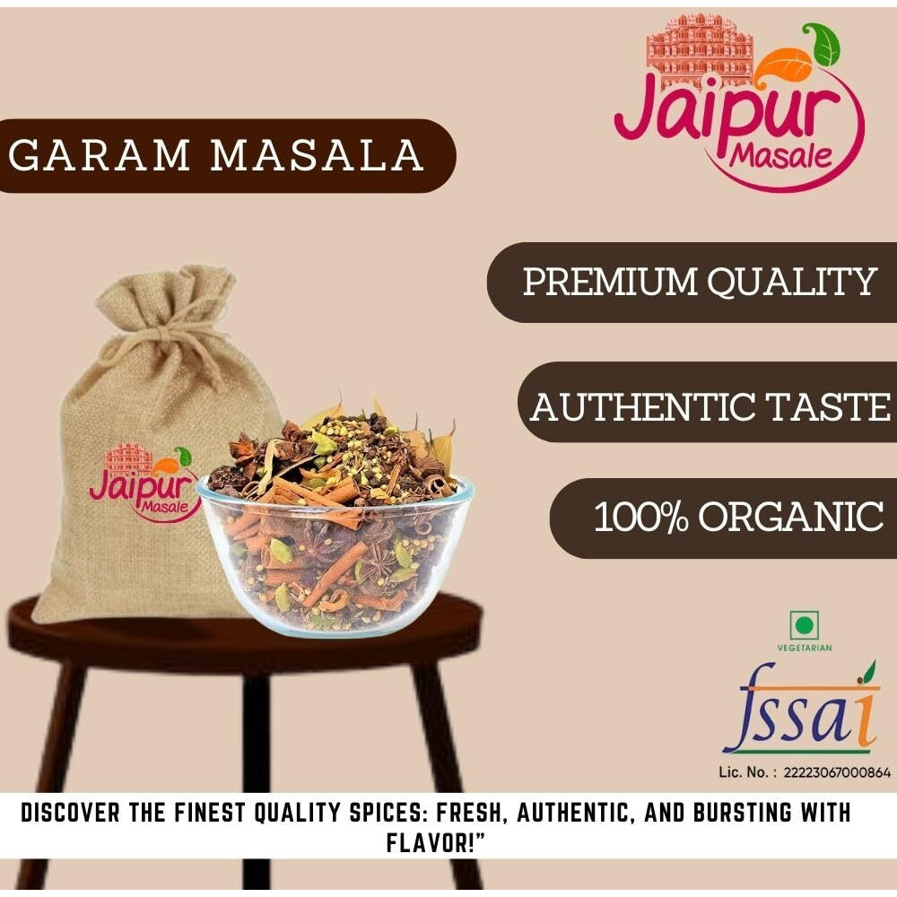 SHAAN-E JAIPUR Khada Garam Masala | Whole Spices Blend | Sabut Garam Masala (900 gm) with Jute Bag