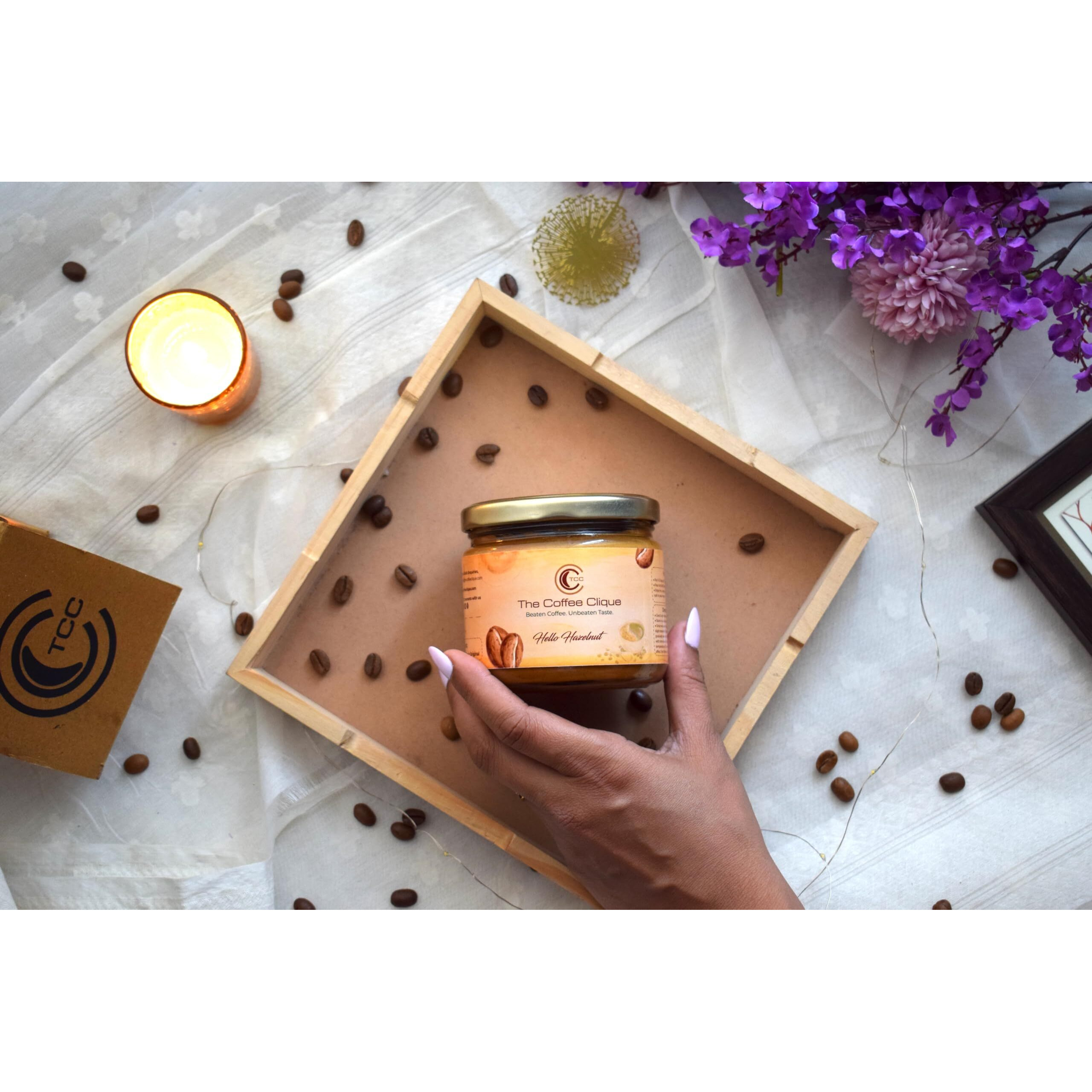 The Coffee Clique | Hello Hazelnut | Instant Coffee | Flavoured Beaten Coffee Paste | Cafe Like Cappuccino At Home | No Additional Sugar Needed | 145 Grams