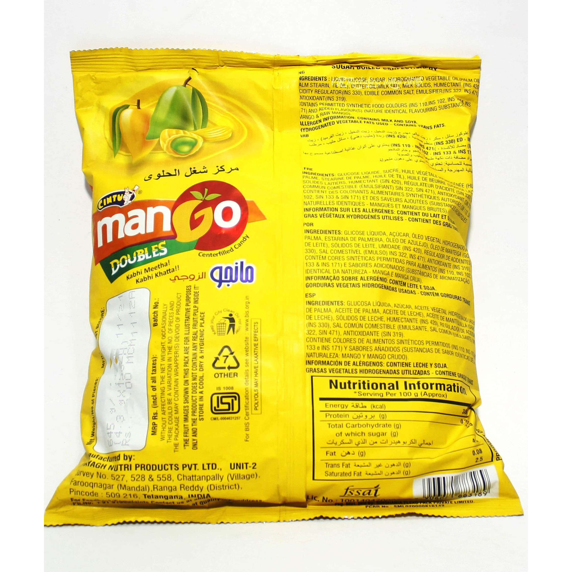 Cintu 20 Packs - Imly Pachak | Tamarind Candy - Pack of 160 Pieces and Mango Doubles Centerfilled Candy (BIG Size) - Pack of 150 Pieces