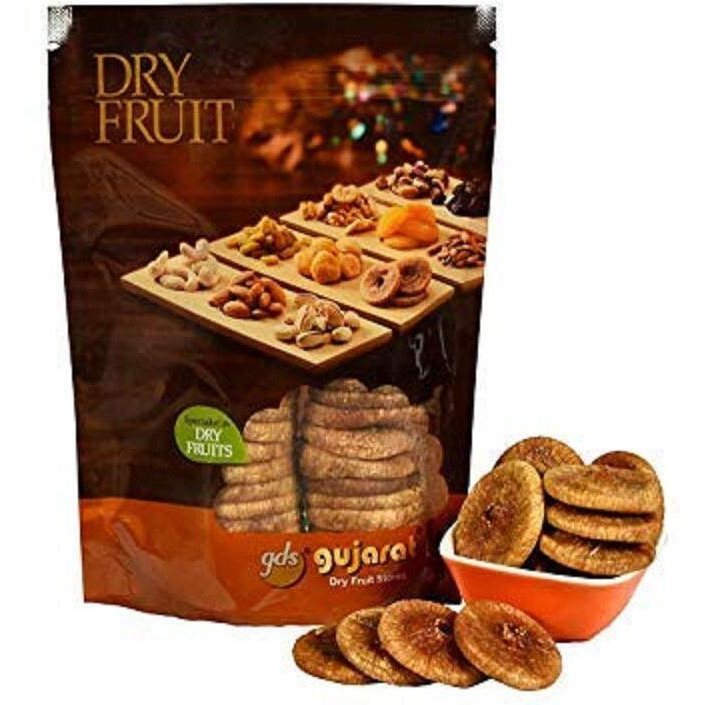 Gujarat Dry Fruit Stores Premium Dried Figs (Anjeer), 250 Grams, Rich source of Fibre, Vitamins & Iron, Low in calories and Fat Free, Non-GMO Fresh Dried Figs, Medium Size