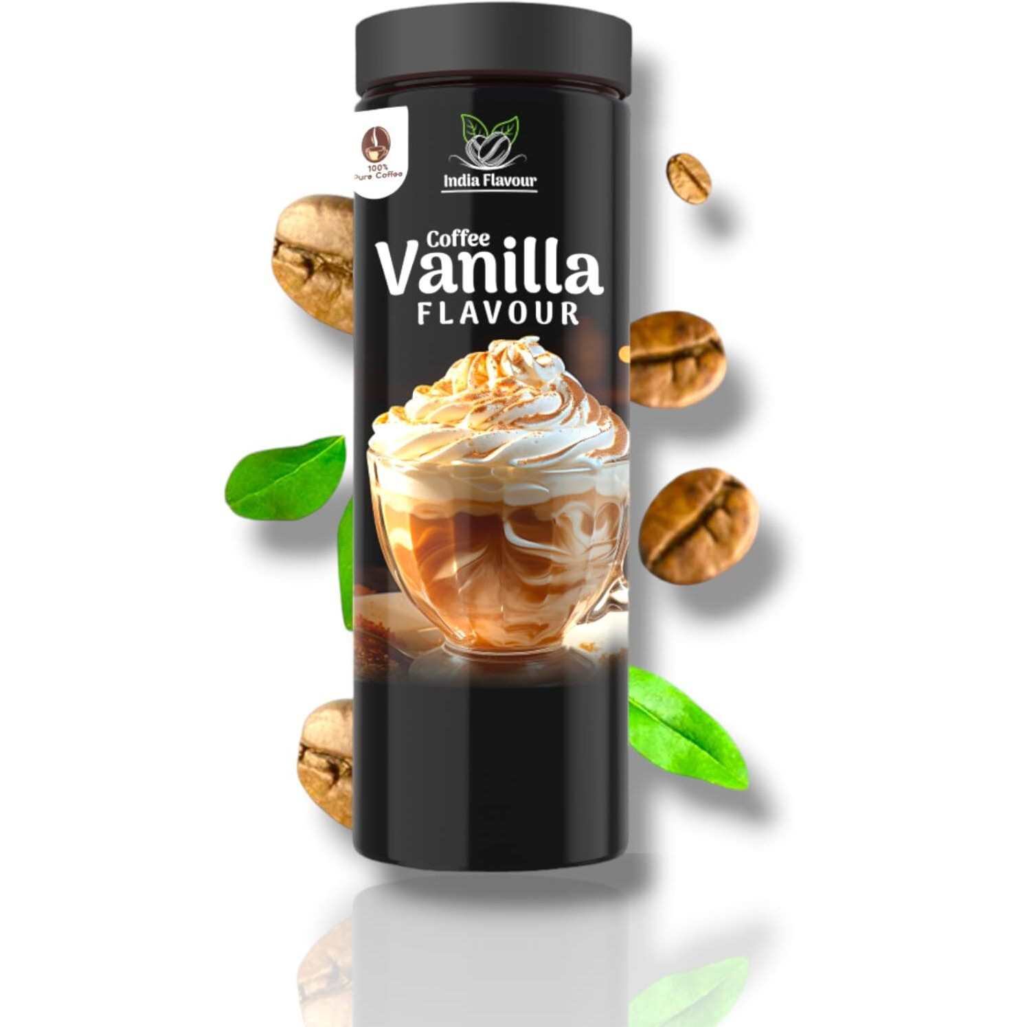 India Flavor Vanilla Coffee | Smooth Instant Coffee Powder, No Chicory | 100 gm coffee, 50 Servings
