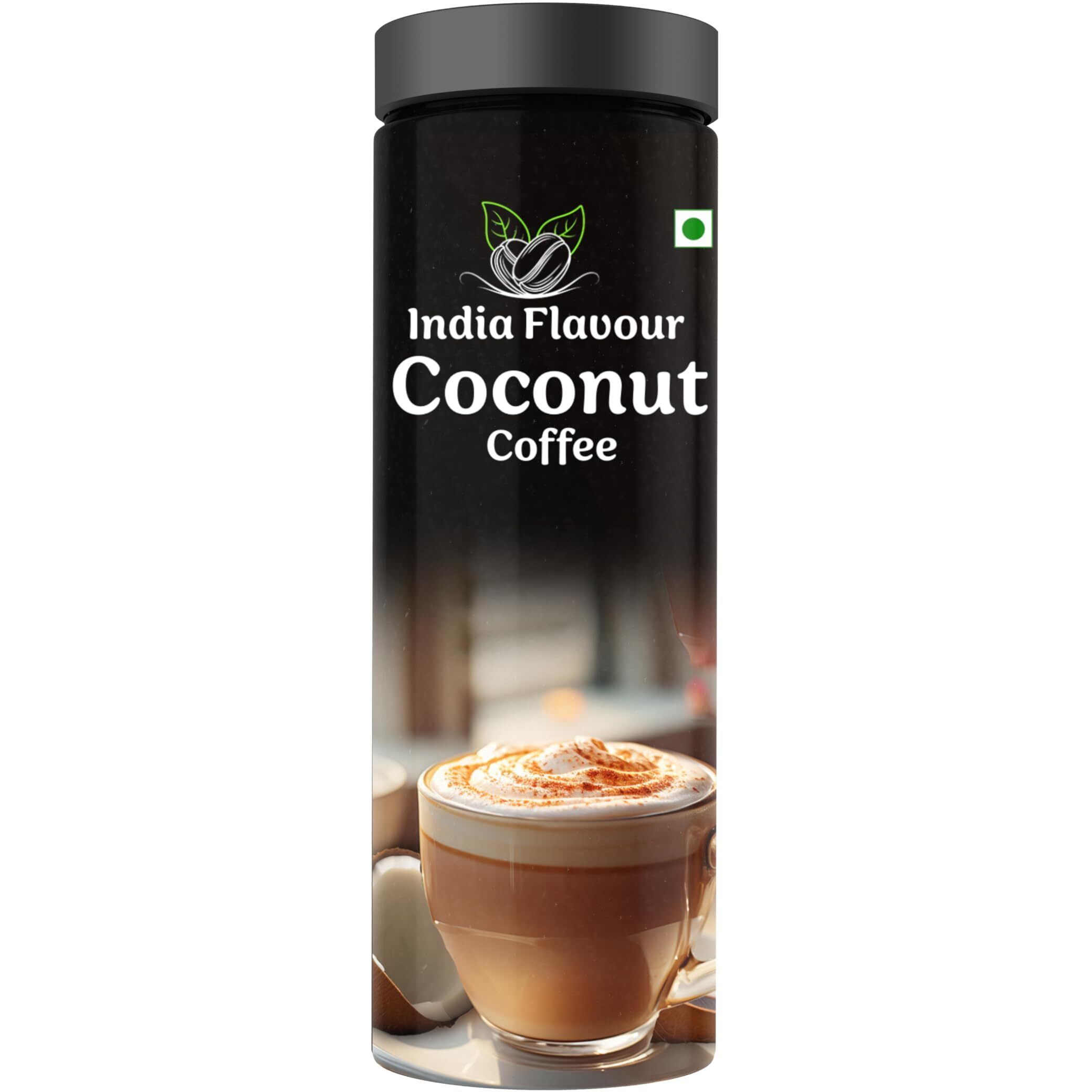India Flavor Coconut Coffee | Exotic Instant Coffee Powder, No Chicory | 200 gm coffee, 50 Servings