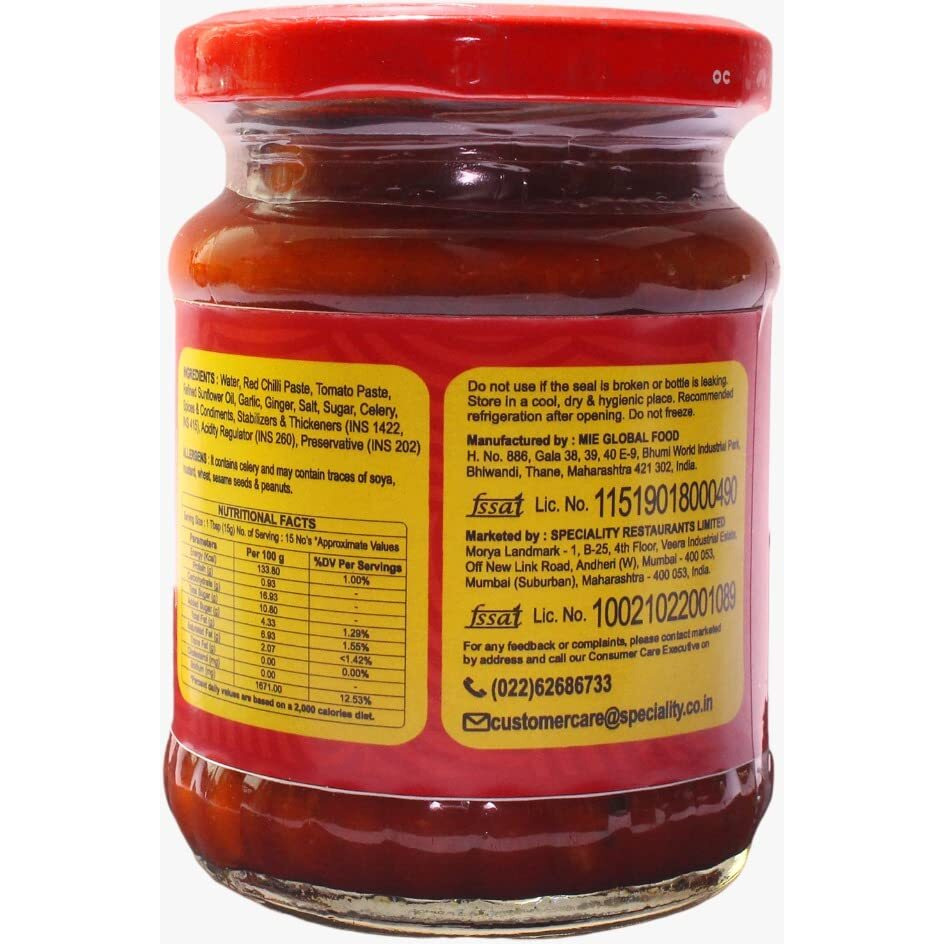 Mainland China Sichuan Chilli Sauce | Dip, Cook, Marinate, Spread & Stir Fry | Eat with Noodles, Fried Rice, Momos, Pizza, Pasta and Hot Snacks | Best Red Chilli & Green Chilli Sauce Replacement | Gluten Free | 100% Vegan | Natural Ingredients | 225 gms | Pack of 1