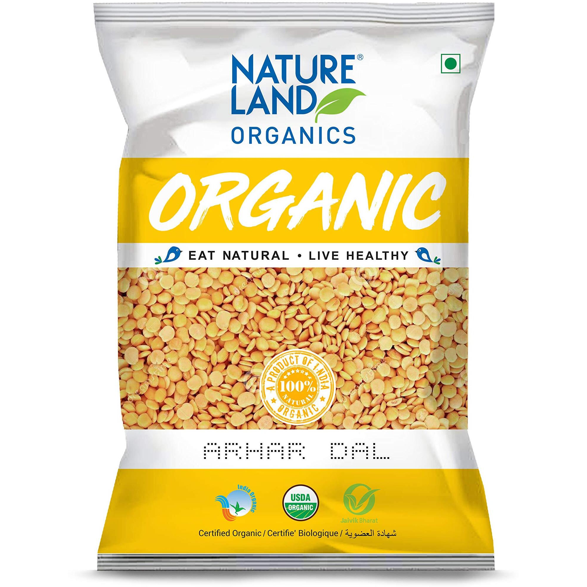 Natureland Organics Tur Dal/Arhar Dal 500 Gm (pack of 3) - Organic Pulses